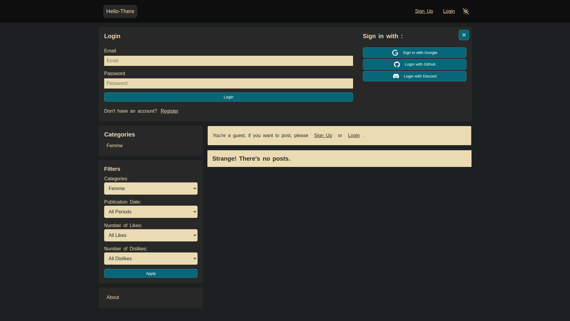 Forum Project Screenshot